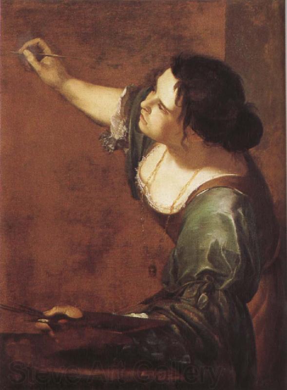 Artemisia  Gentileschi Sjalvportratt as allegory over maleriet Spain oil painting art